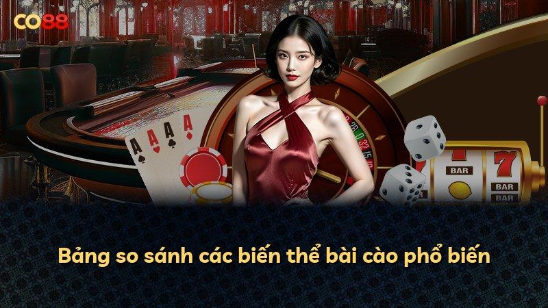 Bảng so sánh các biến thể bài cào phổ biến